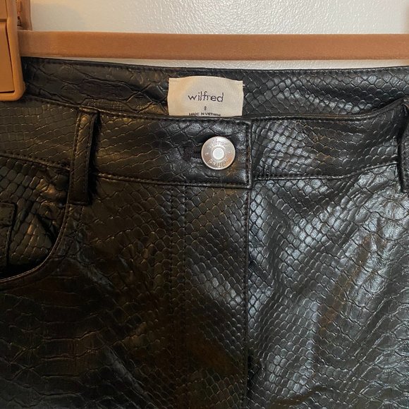Wilfred Melina Snakeskin Vegan Leather Pant, 8/M - Picture 4 of 4